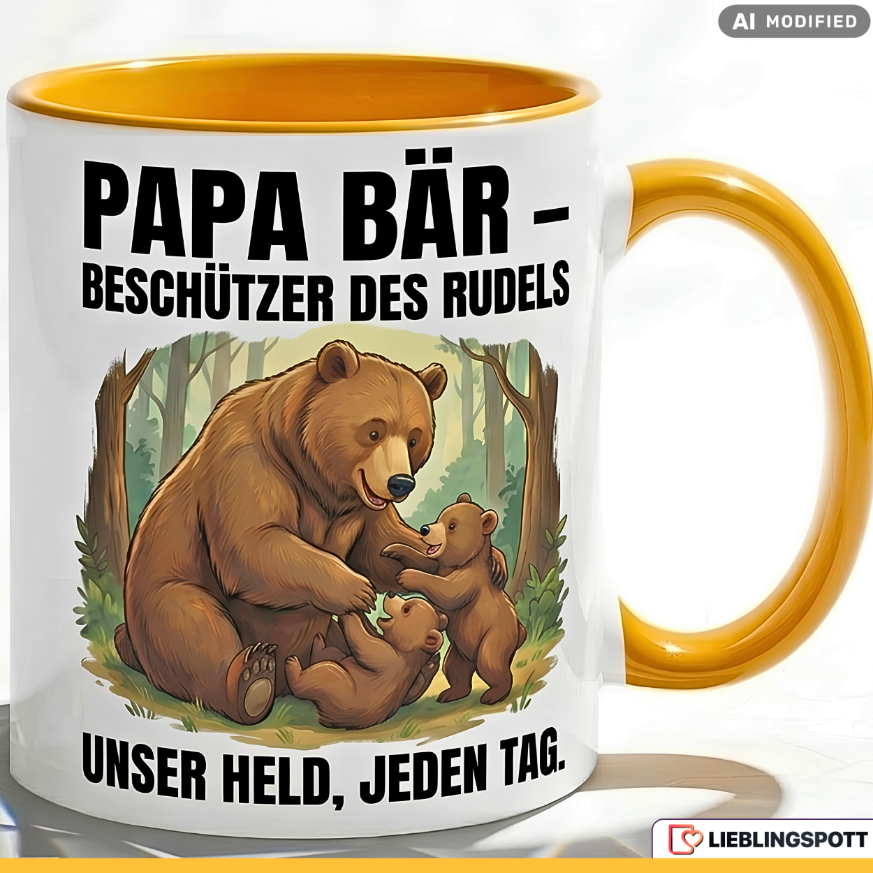 Papa Bear Mug Saying Father's Day Gift Green Mug 330ml