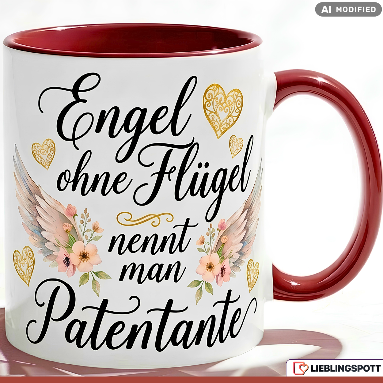Godmother Mug Quote Angel Without Wings Gift Pink Cup 330ml