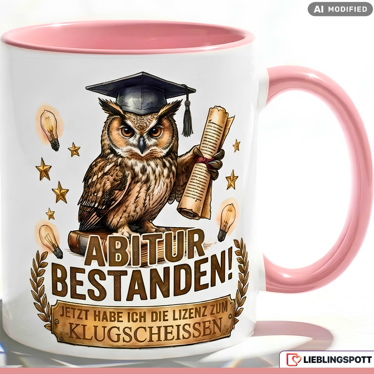 Graduation Owl Quote Mug Red 330ml