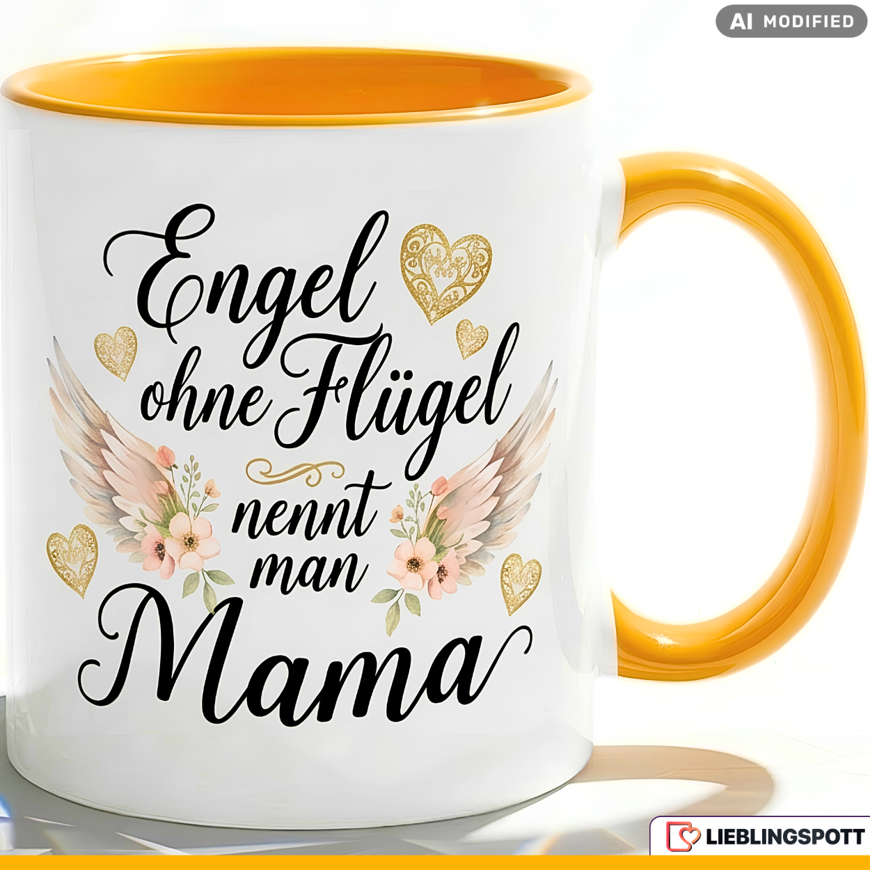 Mama Tasse Spruch Engel ohne Flügel Geschenk Roter Becher 330ml