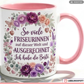 Friseurin Tasse Spruch Beste Geschenk Danke Geburtstag Rosa Becher 330ml