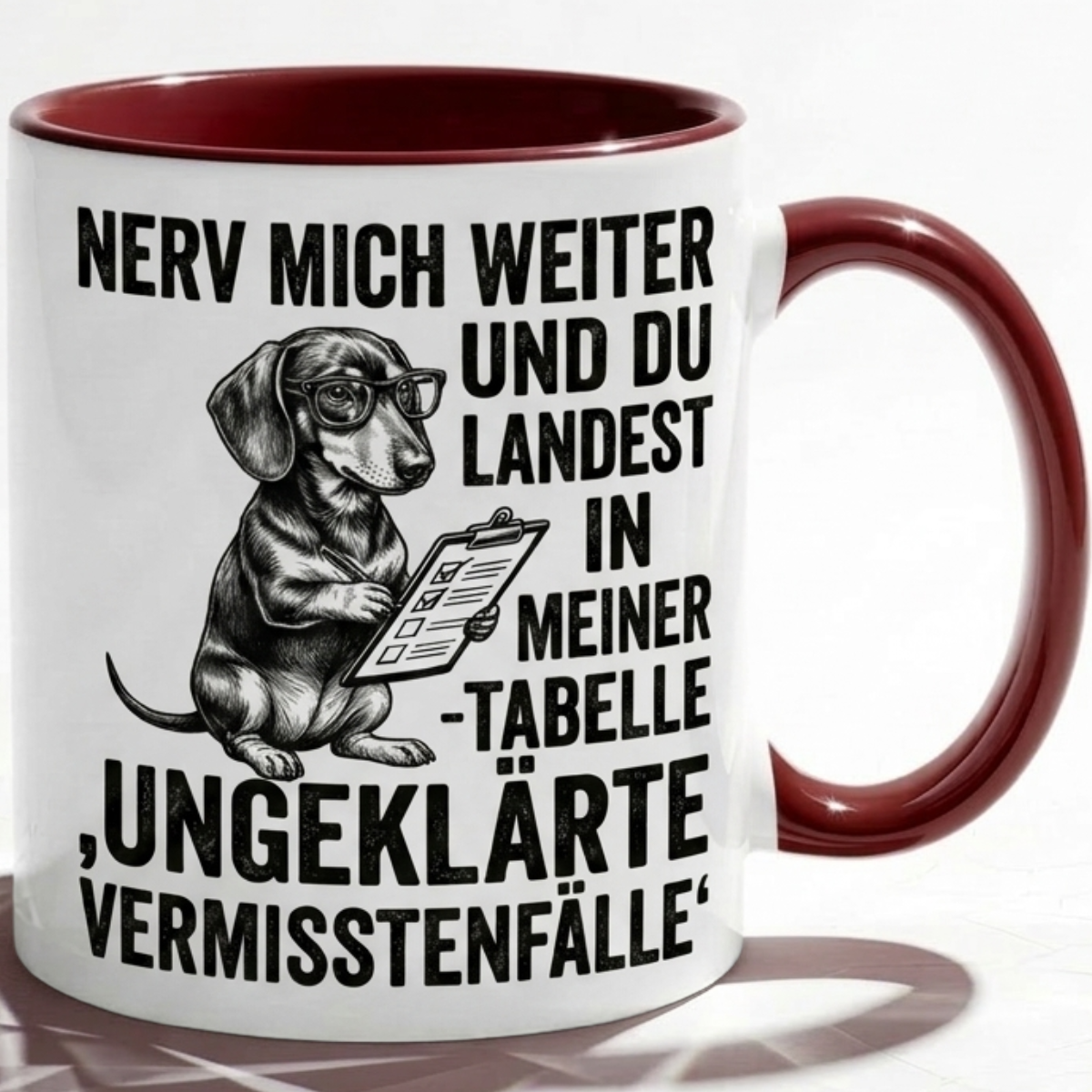 Dackel lustige Büro Tasse Nerd Spruch Geschenk mit Humor für Kollegen, Statistik