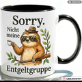 Faultier Tasse Spruch Büro Geschenke Entgeltgruppe TVöD Pinker Becher 330ml
