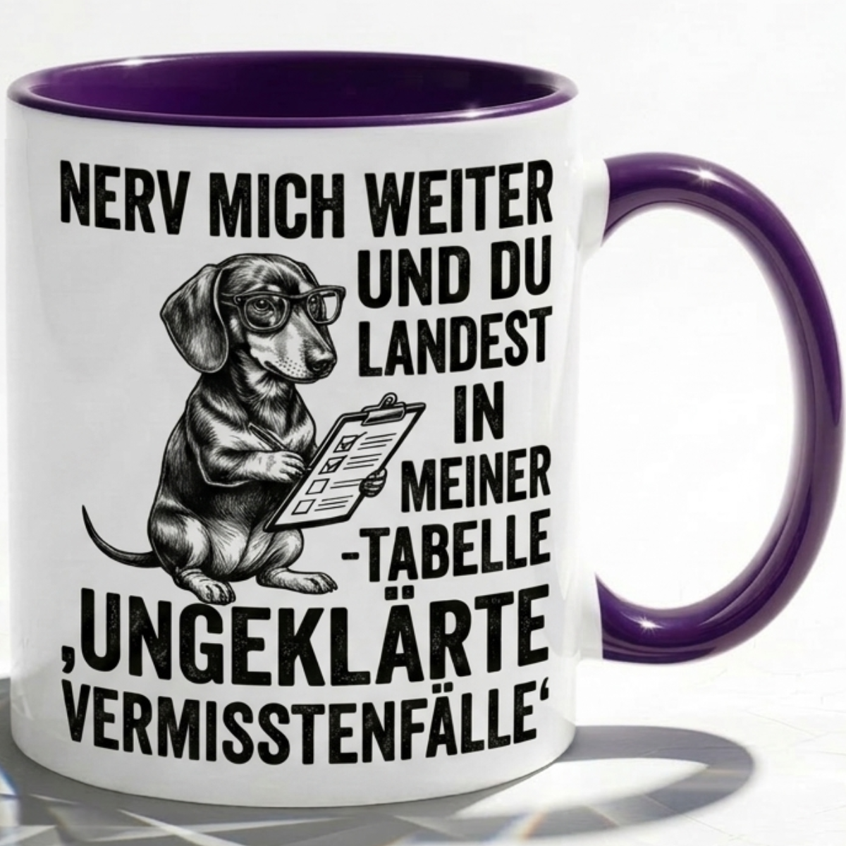 Dackel lustige Büro Tasse Nerd Spruch Geschenk mit Humor für Kollegen, Statistik