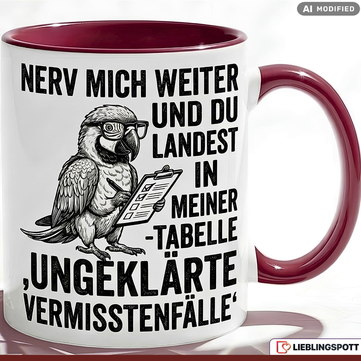 Parrot Mug Saying Office Gift Colleague Black Mug 330ml