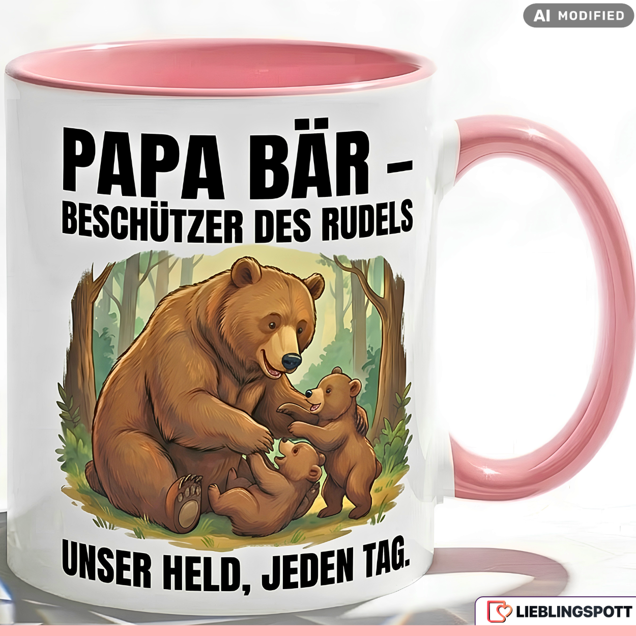 Papa Bear Mug Saying Father's Day Gift Green Mug 330ml