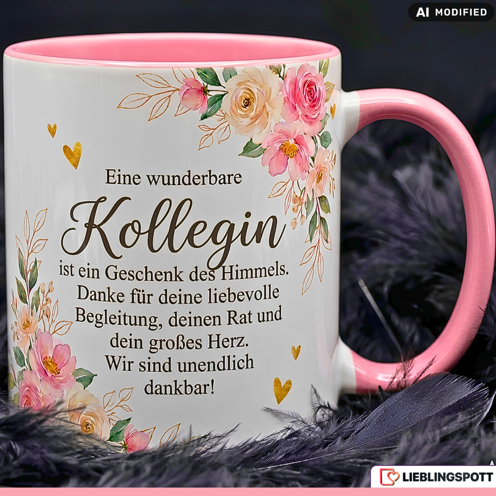Colleague Mug Saying Thank You Office Gift Pink Mug 330ml