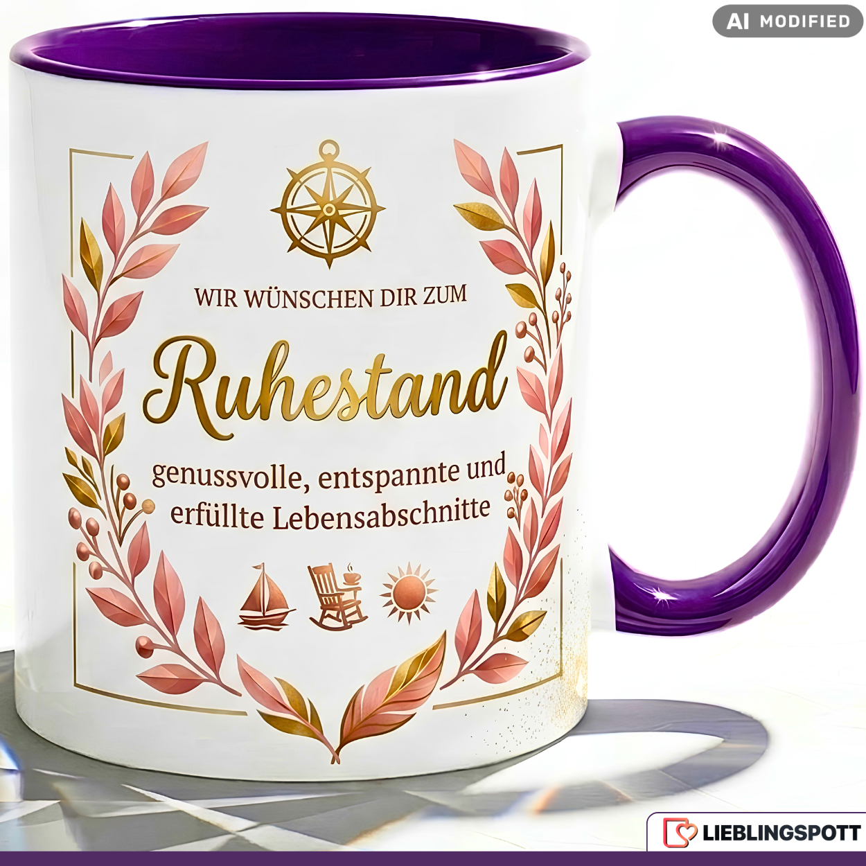 Ruhestand Tasse Spruch Geschenk Abschied Kollegin Rosa Becher 330ml