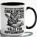 Lehrer Tasse Spruch Weiter reden und du bekommst einen Eintrag in meiner Liste – Lustiges Geschenk Kollegen Büro Humor Eule – Kaffeetasse Sarkasmus – Keramik Becher Weiß Rot Dunkelrot 330ml