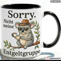 Koala Tasse Spruch Entgeltgruppe Büro Geschenk Grüner Becher 330ml