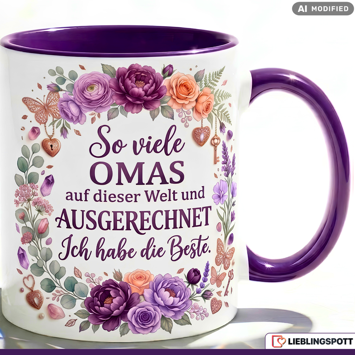 Oma Tasse Spruch Beste Geschenk Danke Geburtstag Rosa Becher 330ml