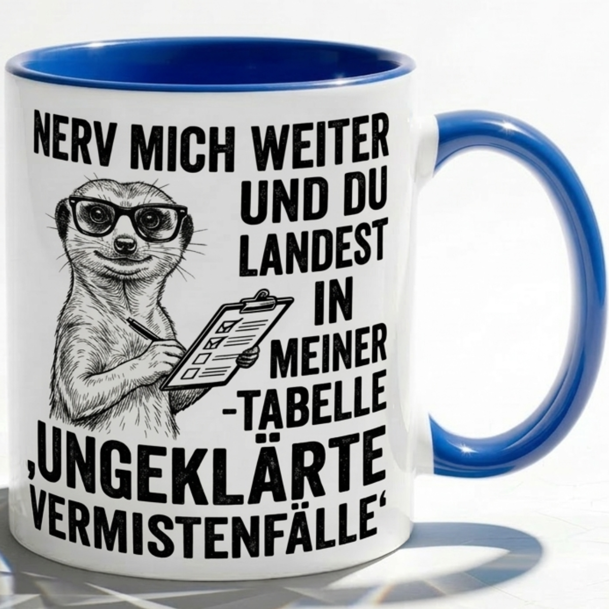 Erdmänchen lustige Büro Tasse Nerd Spruch Geschenk mit Humor für Kollegen, Statistik