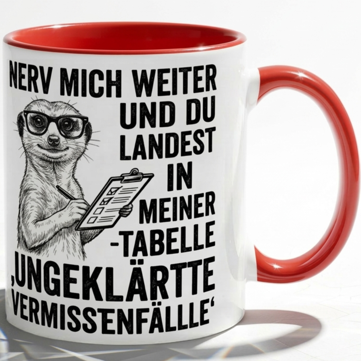 Erdmänchen lustige Büro Tasse Nerd Spruch Geschenk mit Humor für Kollegen, Statistik