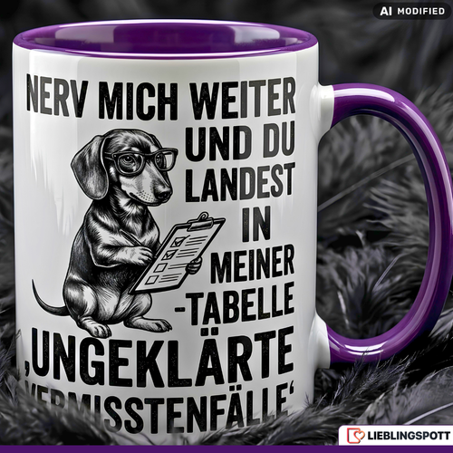 Dachshund Mug Saying Office Gift Colleague Black Cup 330ml