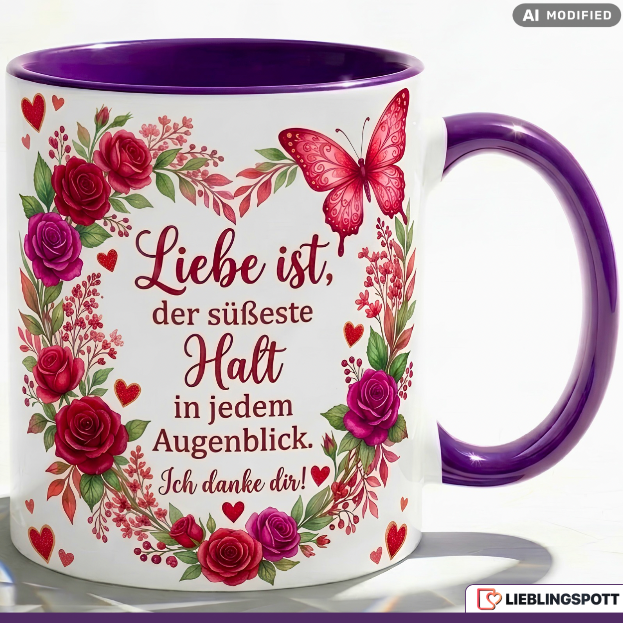 Dear Mug Saying Hold Gift Thank You Anniversary Valentine's Day Red Mug 330ml