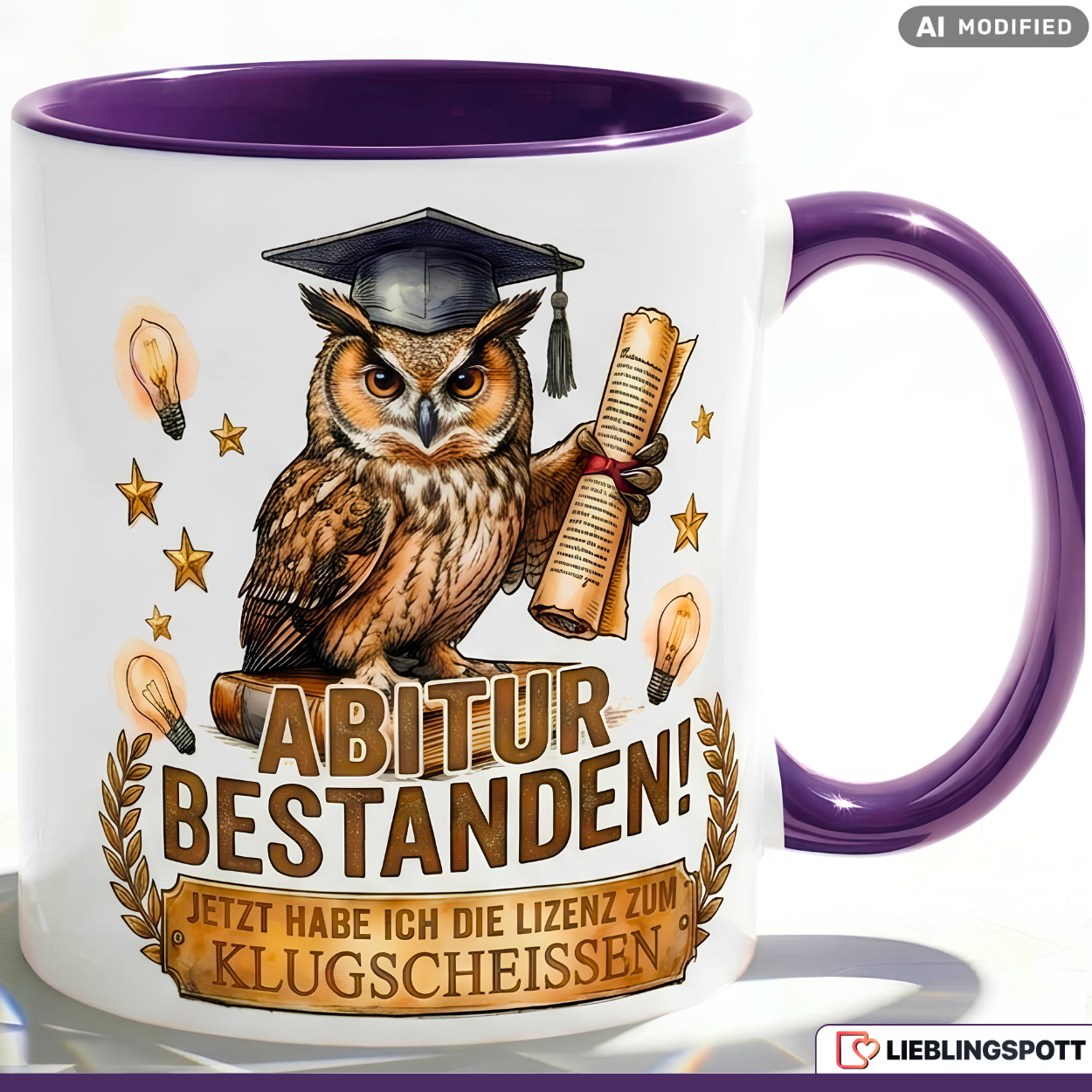 Graduation Owl Quote Mug Red 330ml