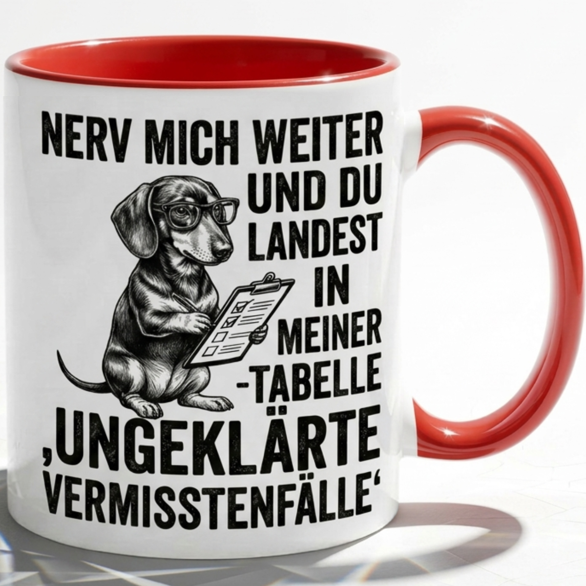 Dackel lustige Büro Tasse Nerd Spruch Geschenk mit Humor für Kollegen, Statistik