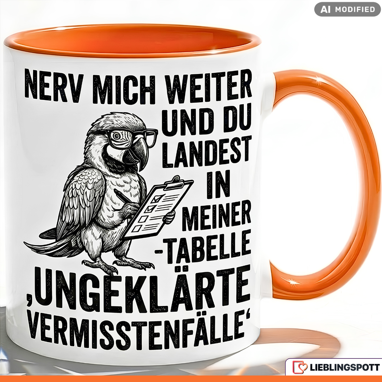 Parrot Mug Saying Office Gift Colleague Black Mug 330ml