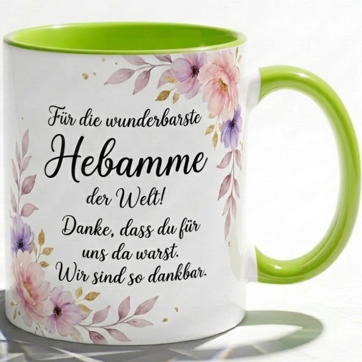 Tasse für Hebamme Dankbarkeit Geschenk mit Spruch für deine Liebe Begleitung