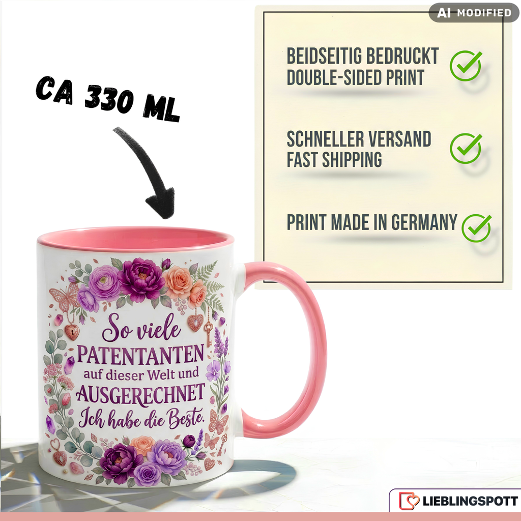 Godmother Mug Saying Best Gift Thank You Birthday Pink Mug 330ml