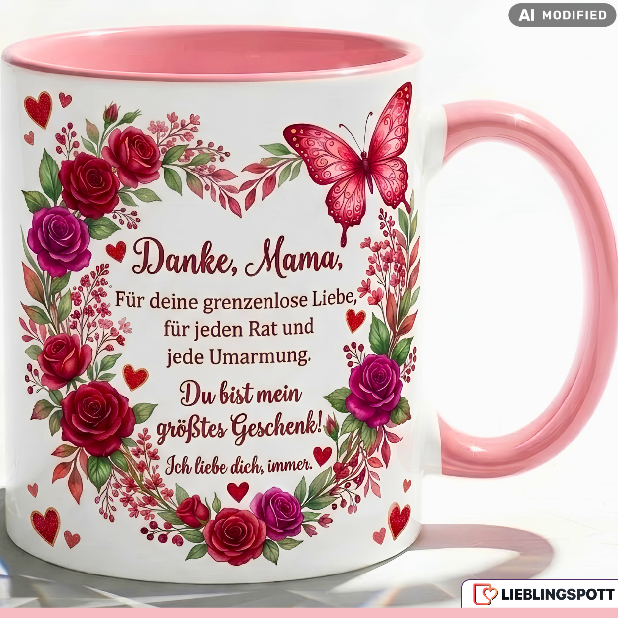 Mom Mug Saying Thank You Gift Mother's Day Birthday Red Coffee Mug 330ml