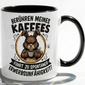 Lustige Hase Tasse Spruch Berühren meines Kaffees führt zu spontaner Erwerbsunfähigkeit – Witzige Kaffeetasse Büro Arbeit Job Humor Morgenmuffel – Geschenk Kollegen – Keramik Becher 330ml