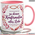 Konfirmation Tasse Spruch Geschenk alles Liebe Lila Becher 330ml