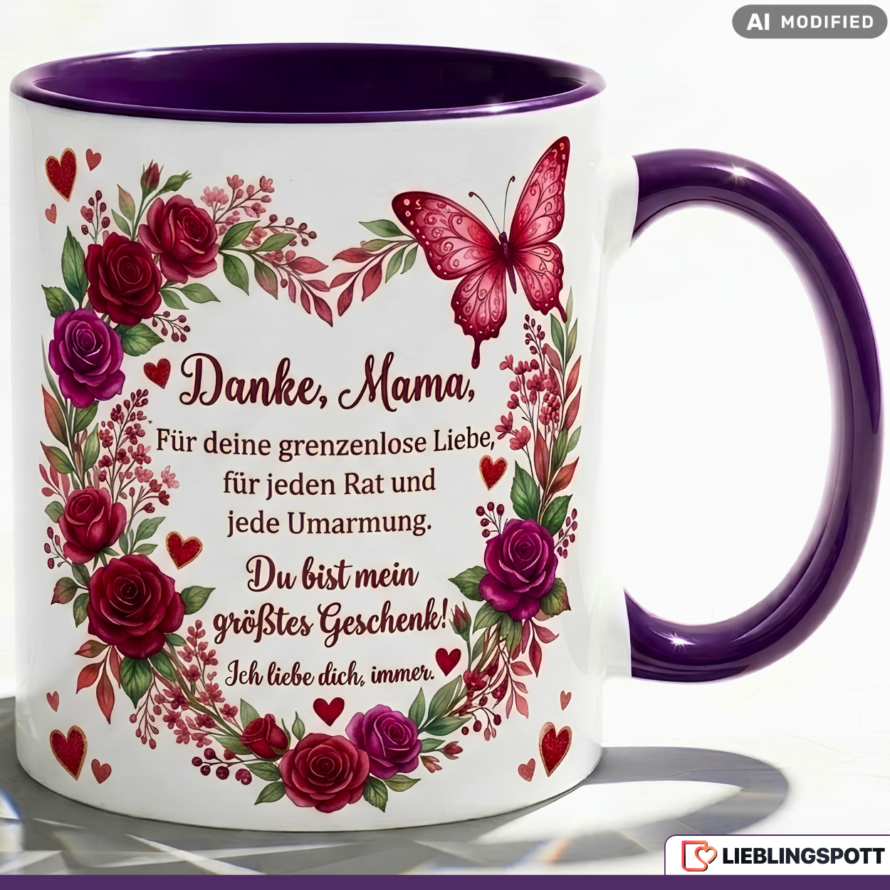 Mom Mug Saying Thank You Gift Mother's Day Birthday Red Coffee Mug 330ml