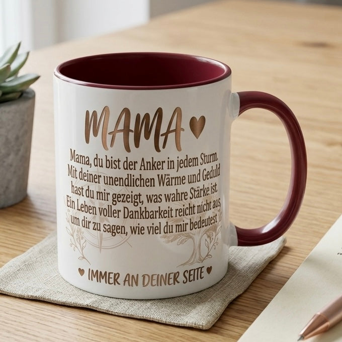 Mama Tasse Spruch Du bist mein Licht und meine Zuflucht Hab dich lieb – Geschenk für Mutter Muttertag Geburtstag Danke Weihnachten – Kaffeetasse Keramik Becher  330ml