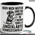 Dackel Tasse Spruch Büro Geschenk Kollege Schwarzer Becher 330ml