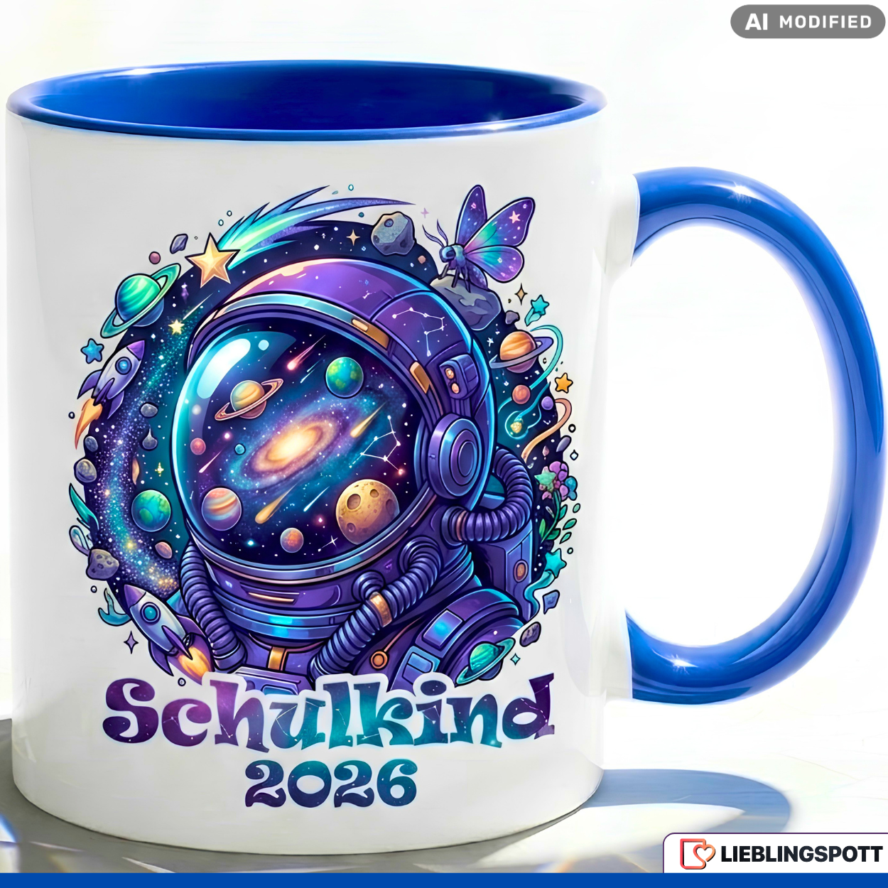 School Child Mug Astronaut Gift First Day of School 2026 Purple Mug 330ml