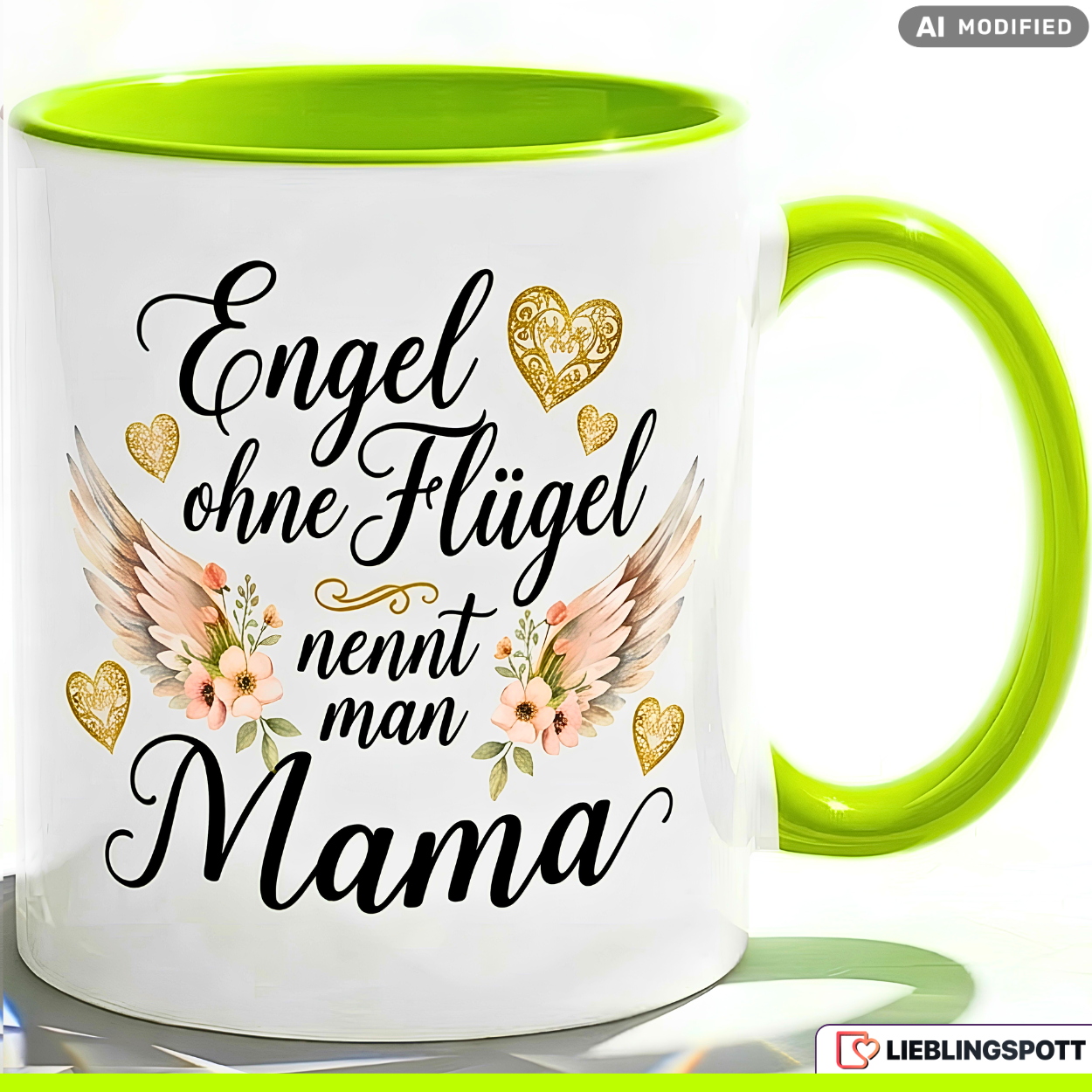 Mama Tasse Spruch Engel ohne Flügel Geschenk Roter Becher 330ml
