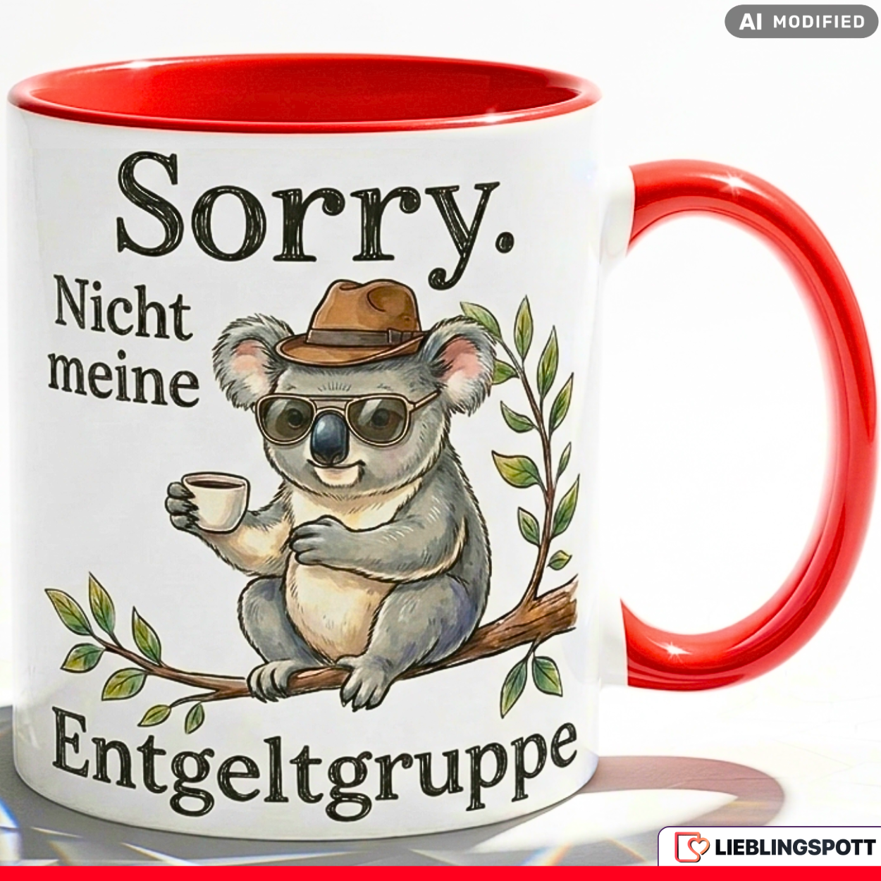 Koala Mug Phrase Salary Group Office Gift Green Mug 330ml