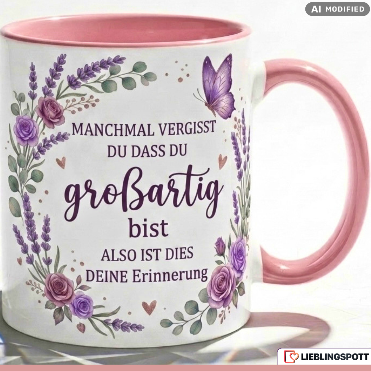 Großartig Tasse Spruch Motivation Geschenk Freundin Lila Becher 330ml