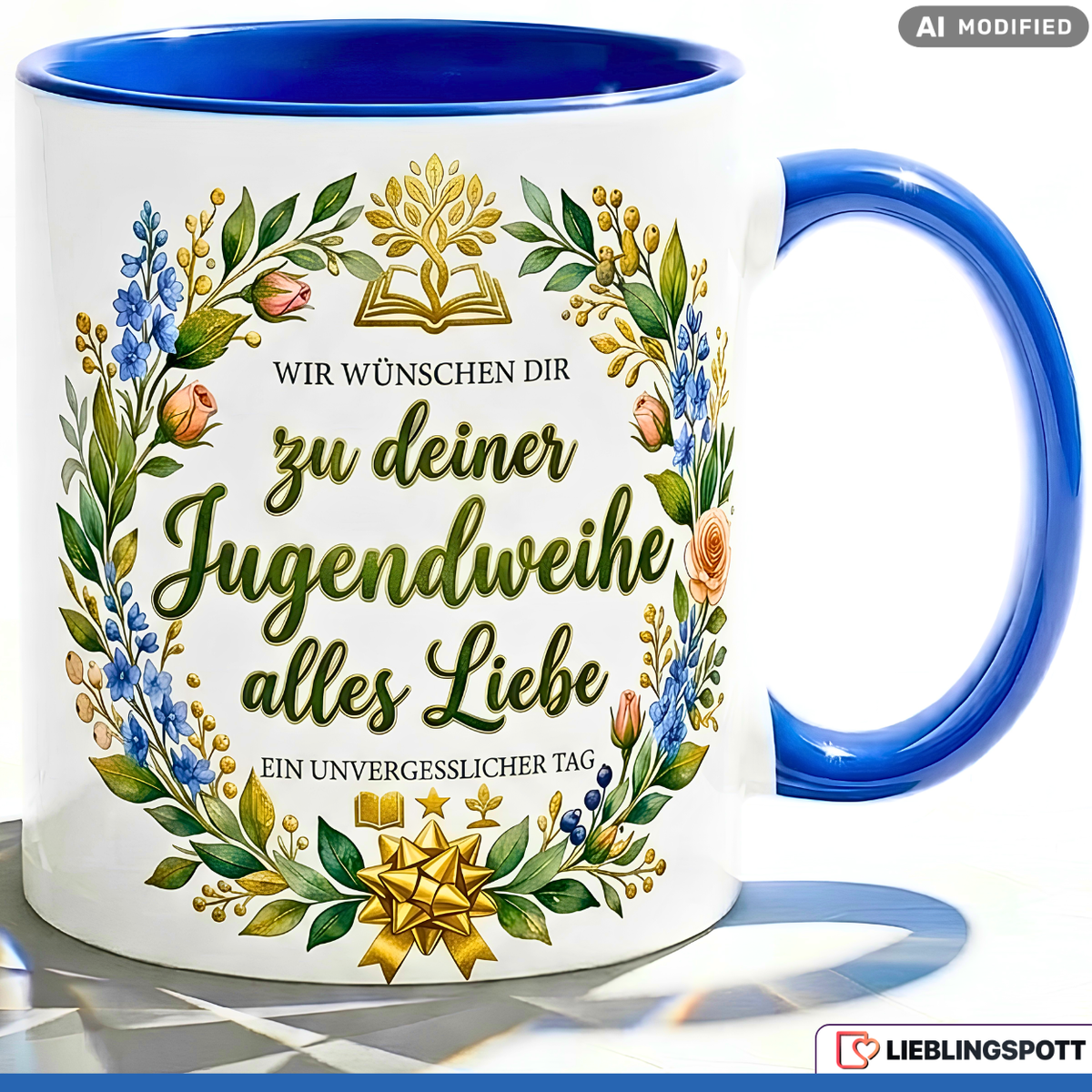 Youth Consecration Mug Saying Gift All the best Blue Mug 330ml