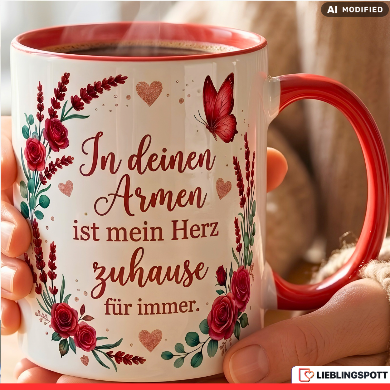 Liebe Tasse Spruch Armen Geschenk Danke Jahrestag Valentinstag Lila Becher 330ml