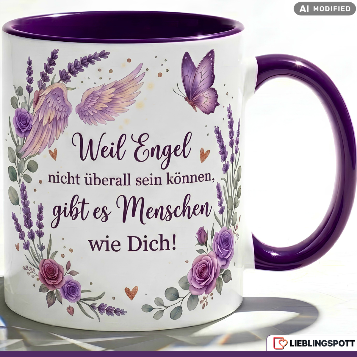 Engel Tasse Spruch Danke Geschenk Freundin Mama Rosa Becher 330ml
