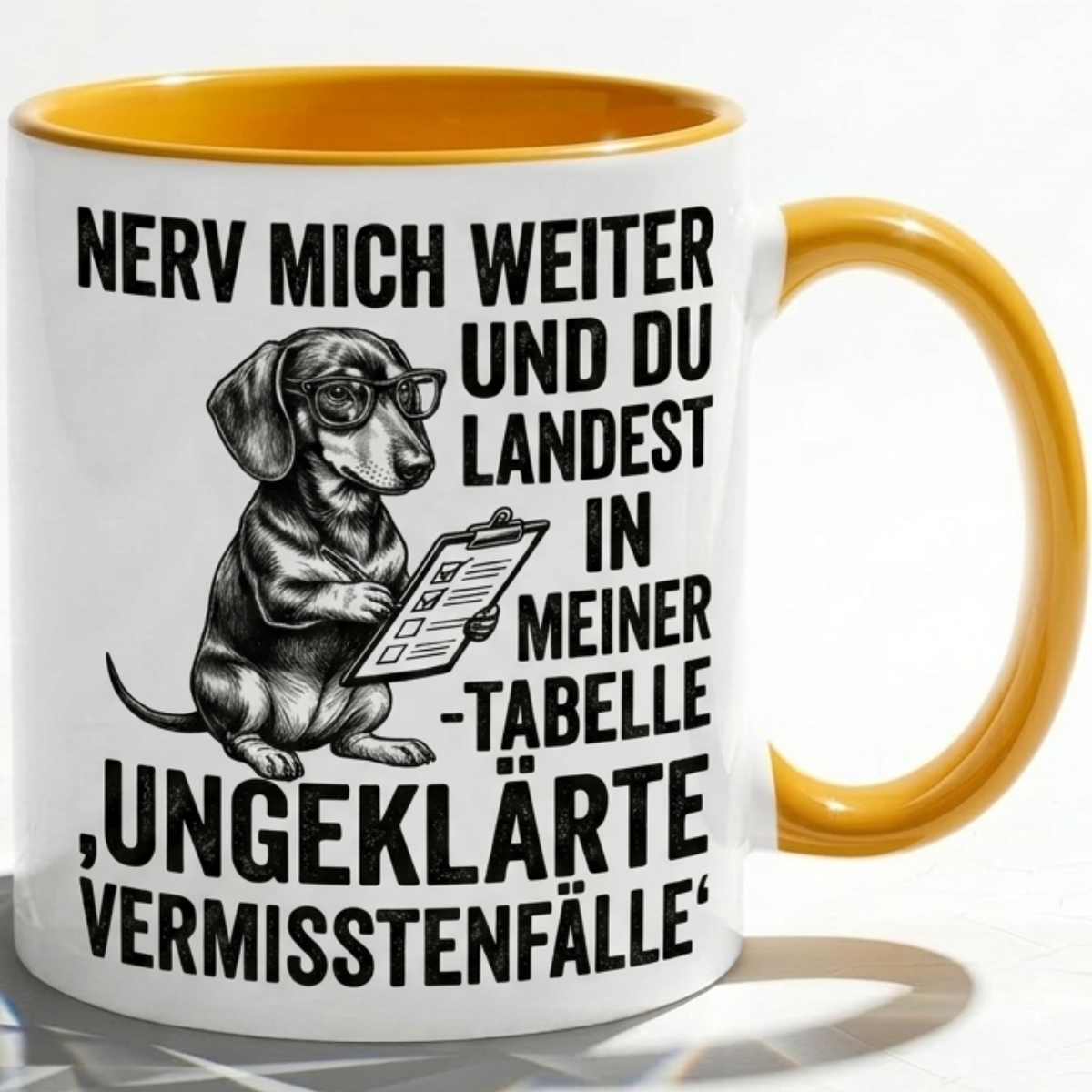 Dackel lustige Büro Tasse Nerd Spruch Geschenk mit Humor für Kollegen, Statistik