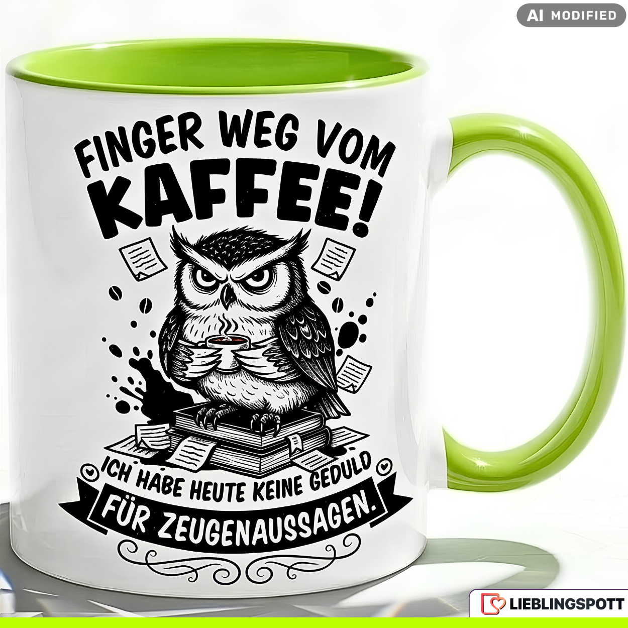 Owl Mug Saying Coffee Office Gift Colleague Red Cup 330ml
