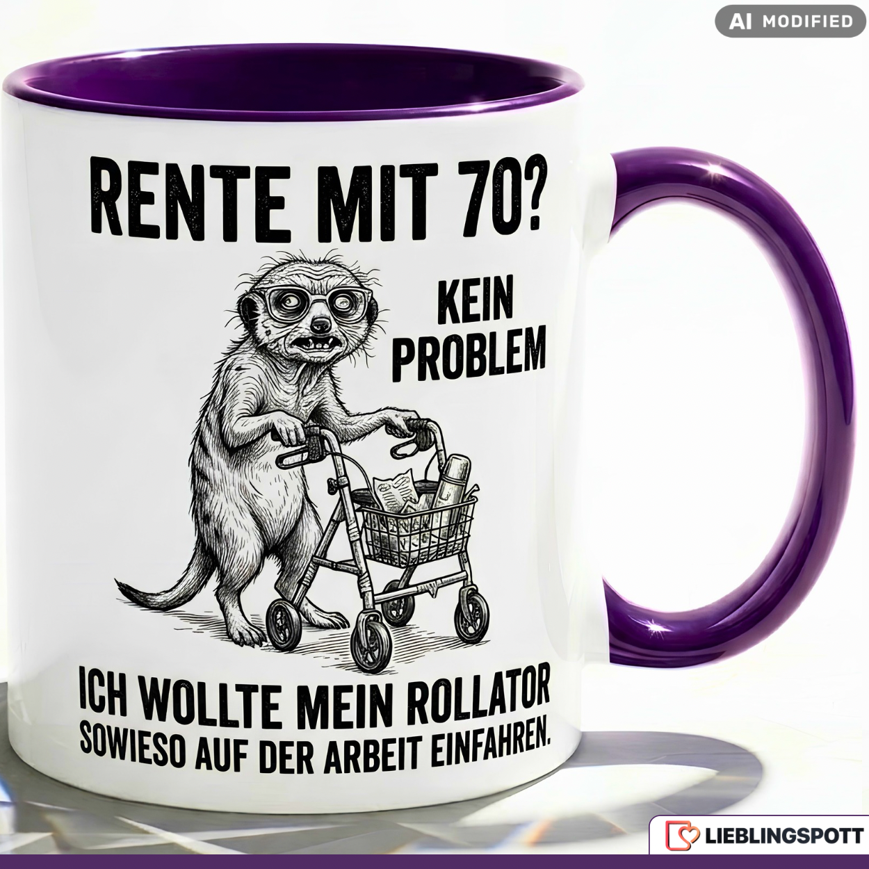 Retirement Mug Funny Saying Meerkat Walker Gift Work Cup 330ml