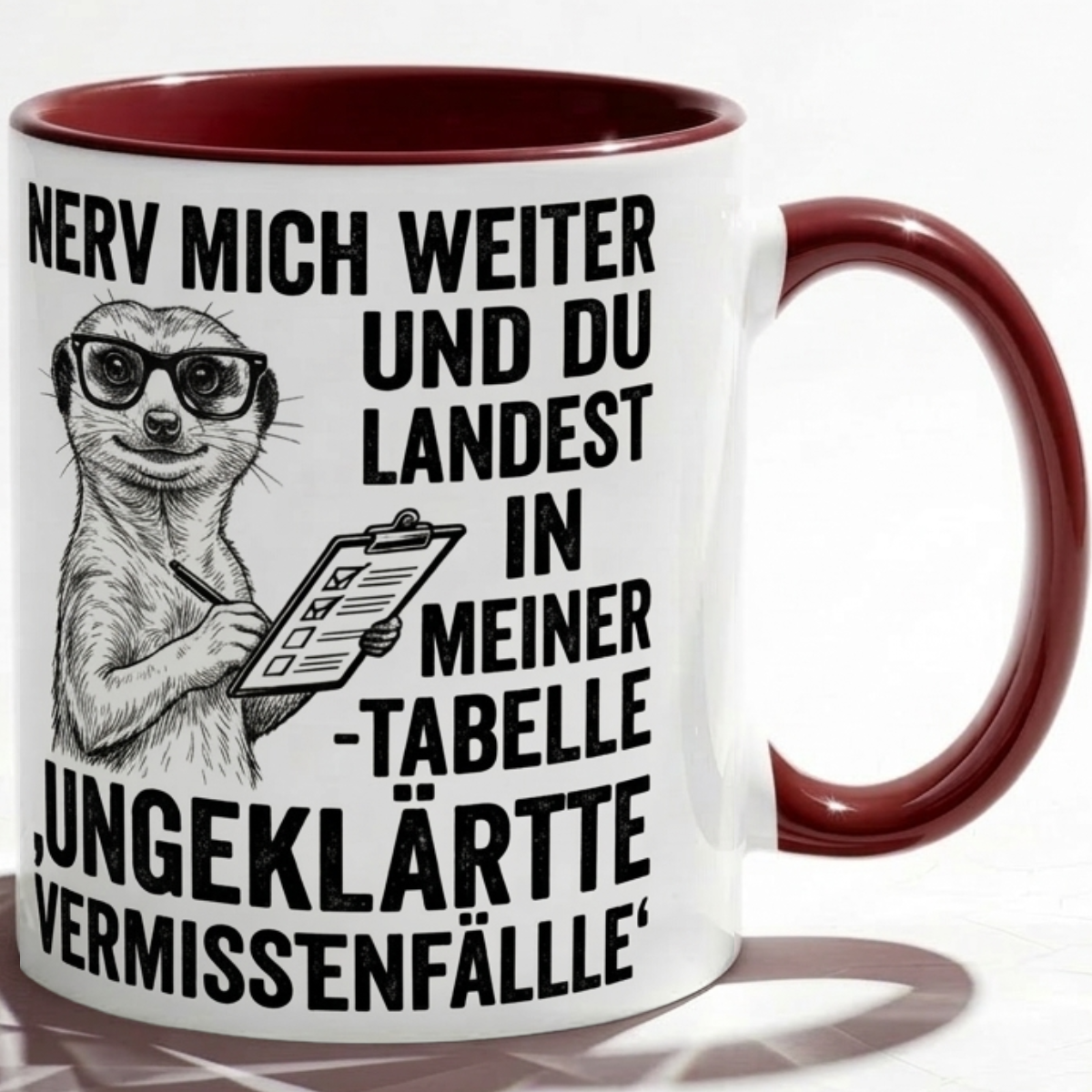 Erdmänchen lustige Büro Tasse Nerd Spruch Geschenk mit Humor für Kollegen, Statistik