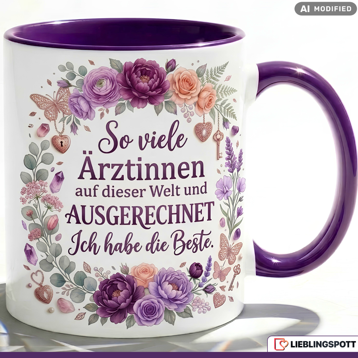 Ärztin Tasse Spruch Beste Geschenk Danke Geburtstag Rosa Becher 330ml