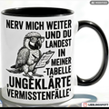 Papagei Tasse Spruch Büro Geschenk Kollege Schwarzer Becher 330ml