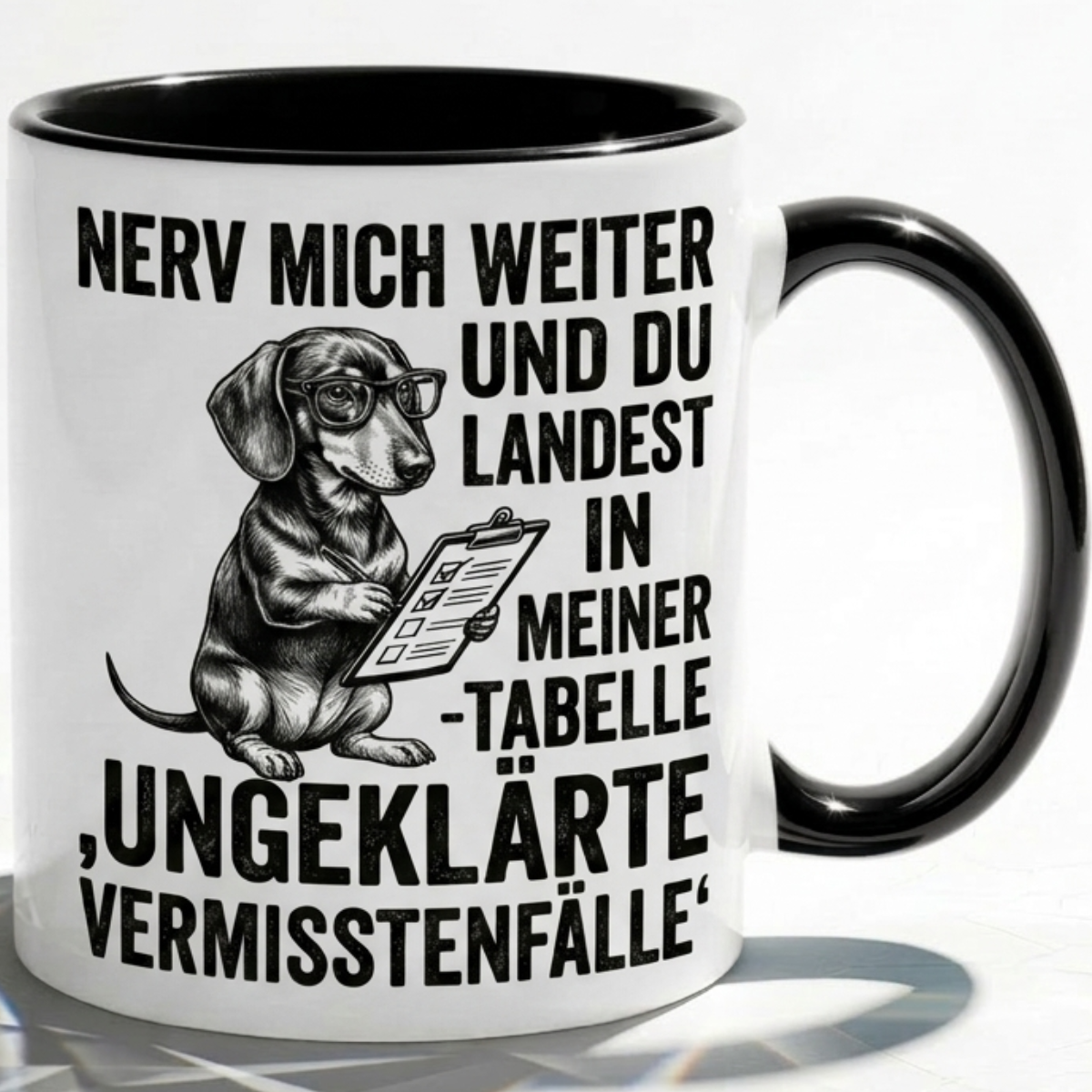 Dackel lustige Büro Tasse Nerd Spruch Geschenk mit Humor für Kollegen, Statistik