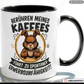 Funny Bunny Mug Saying Touching My Coffee Leads to Spontaneous Incapacity to Work – Humorous Coffee Mug Office Work Job Humor Morning Grump – Gift for Colleagues – Ceramic Mug 330ml