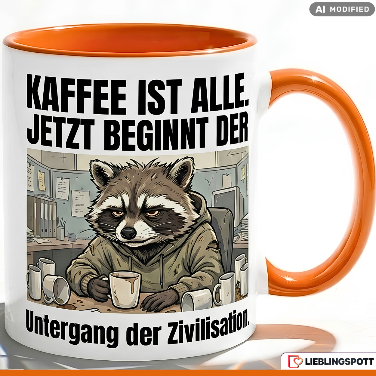Raccoon Mug Saying Coffee Office Gift Colleague Black Mug 330ml