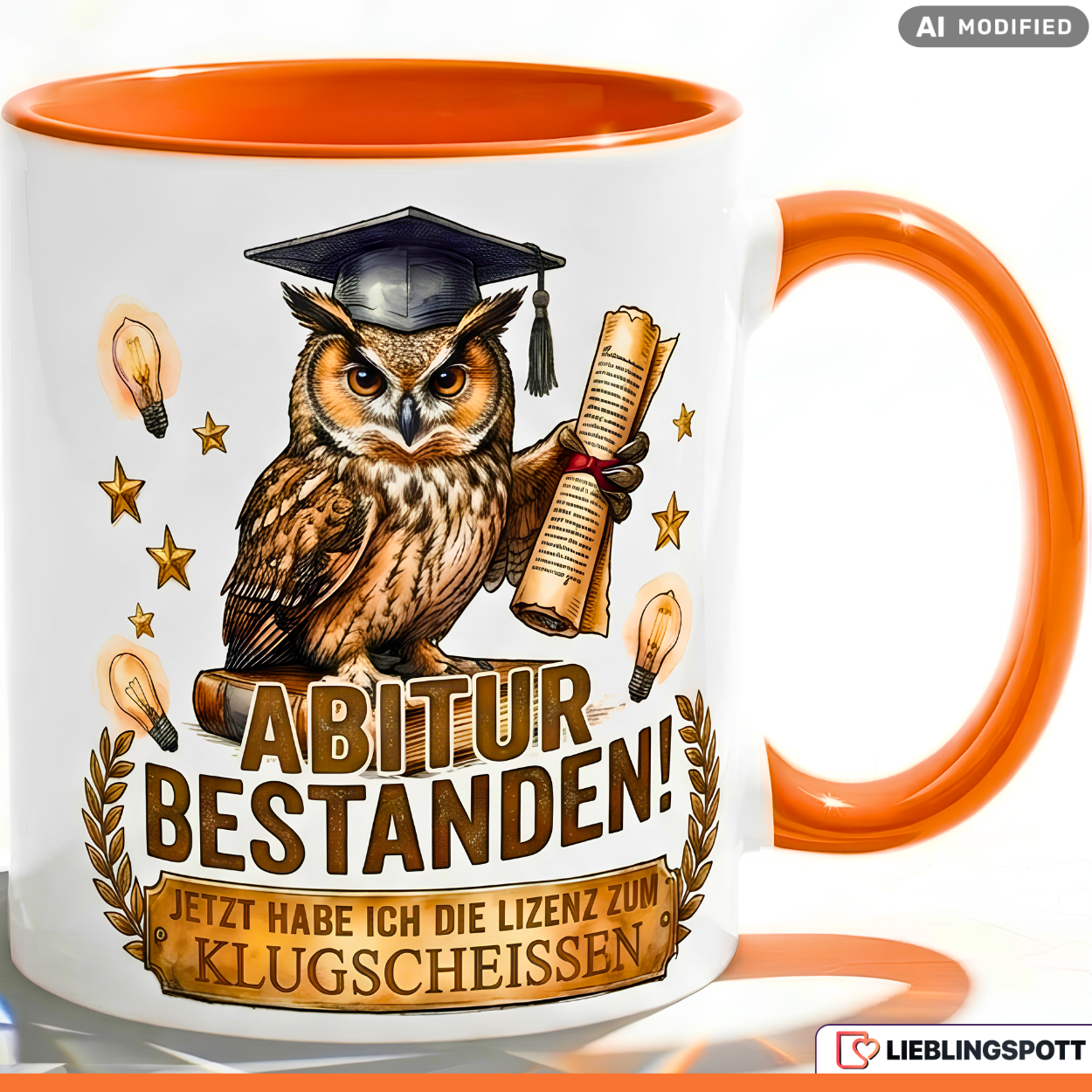Graduation Owl Quote Mug Red 330ml
