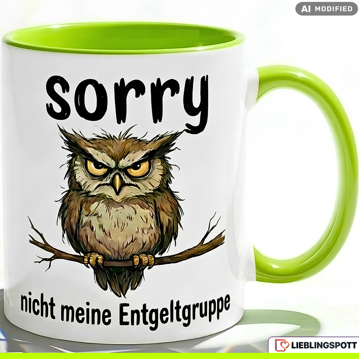 Owl Mug Saying Salary Group Office Gift Purple Mug 330ml