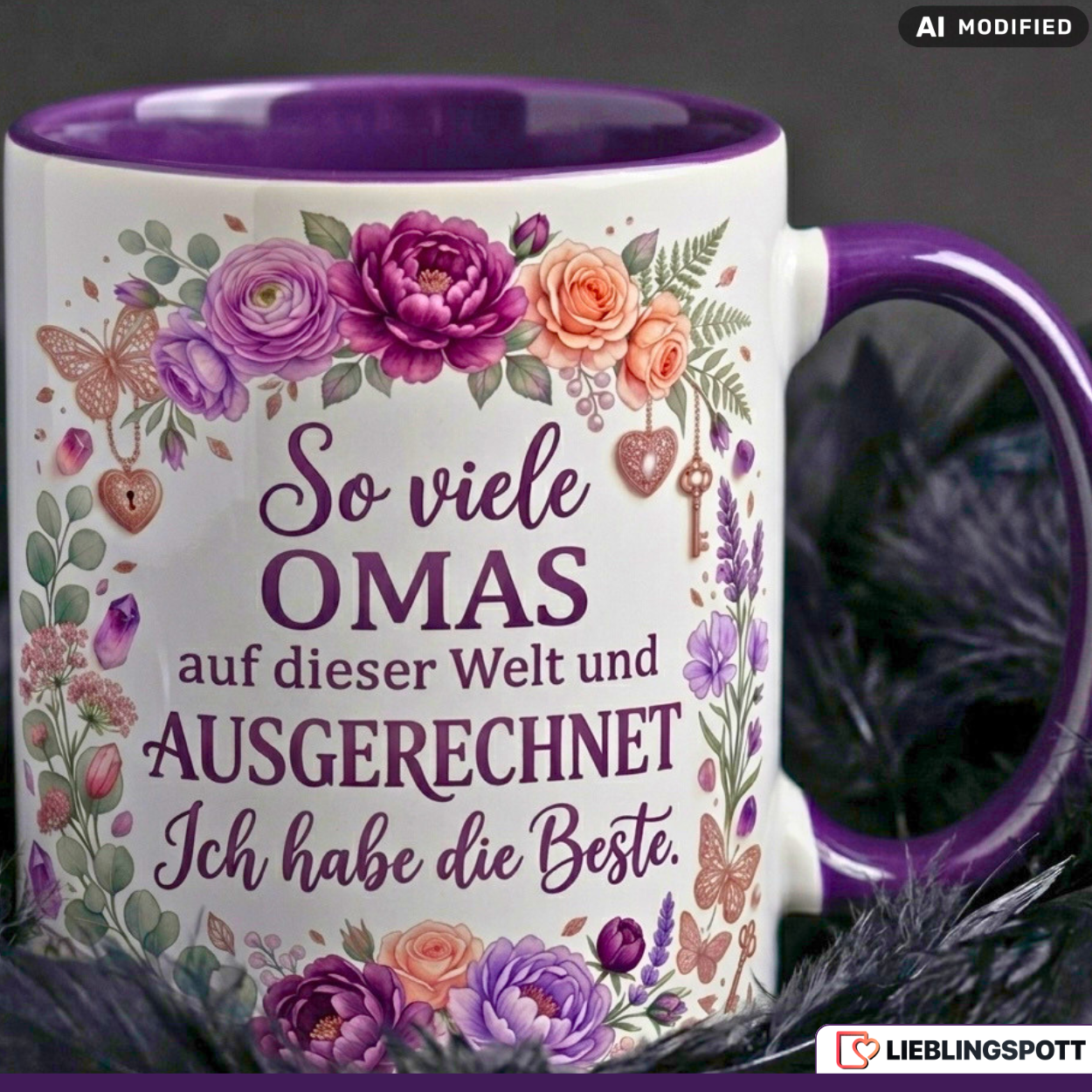 Oma Tasse Spruch Beste Geschenk Danke Geburtstag Rosa Becher 330ml