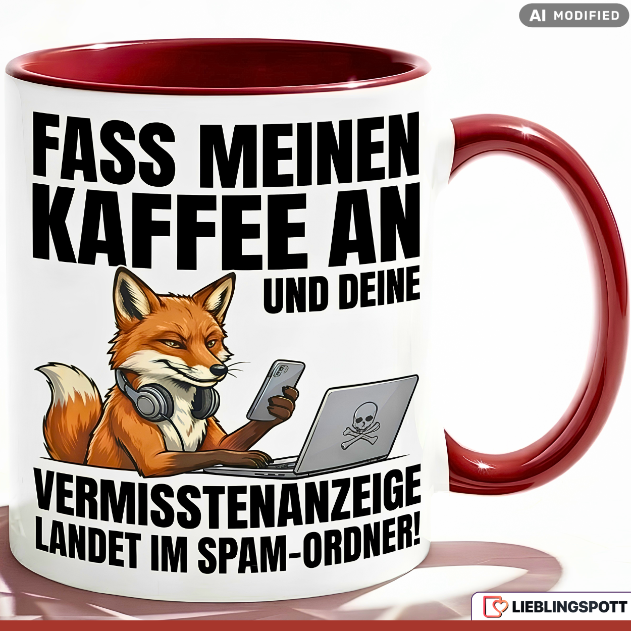 Fox Mug Saying Office Coffee Gift Colleague Red Mug 330ml